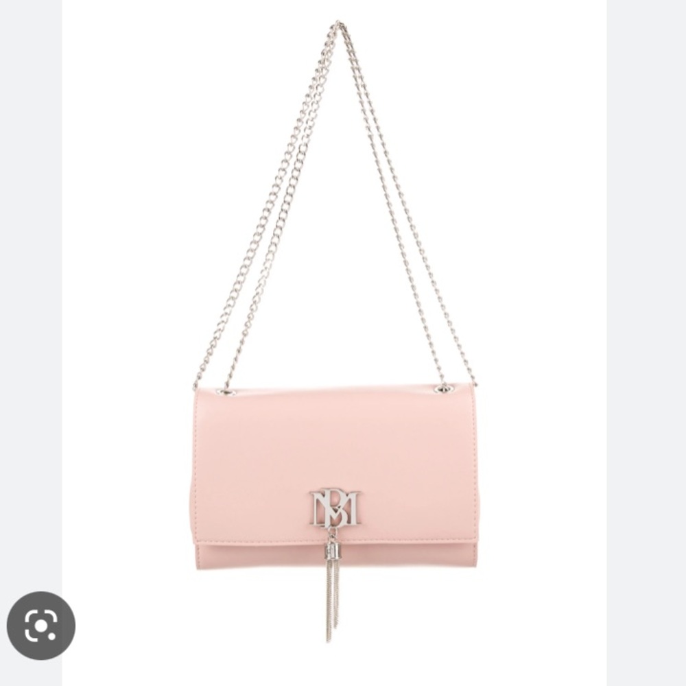 Badgley Mischka metal fringe bag w/letter lock